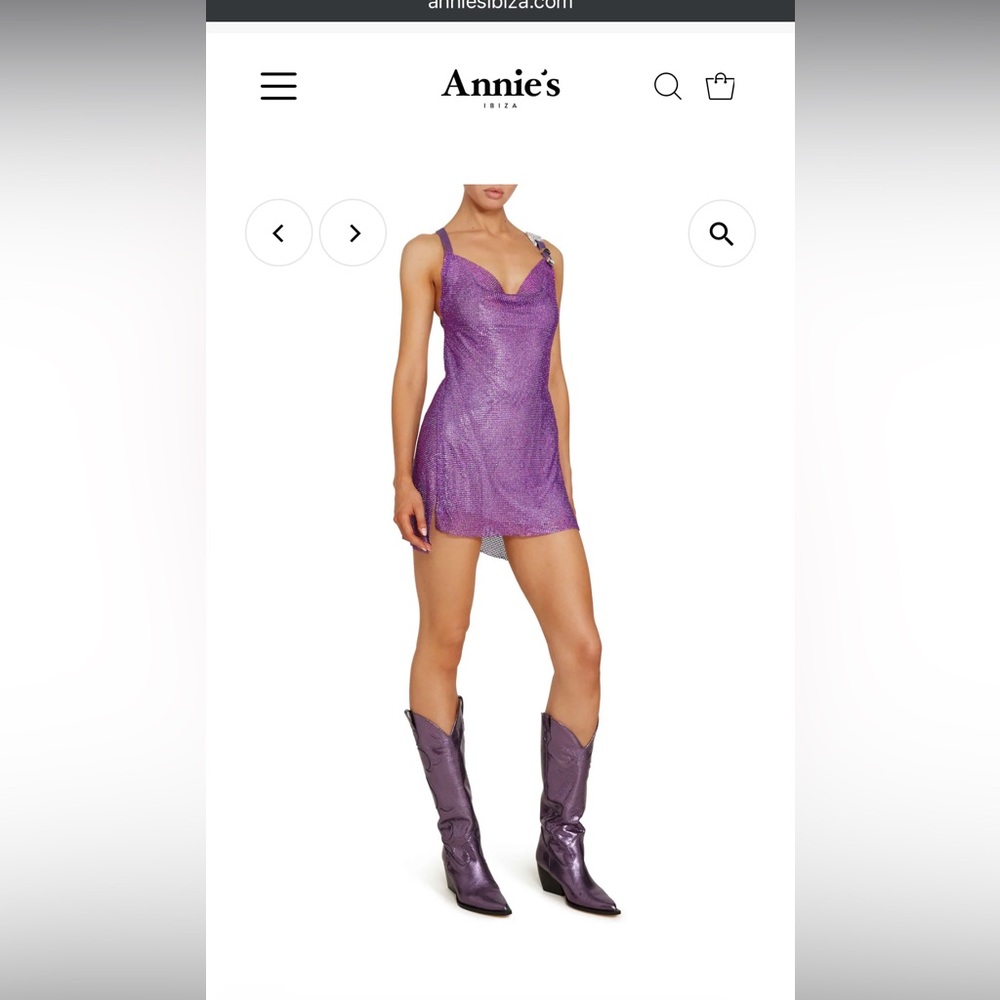 Annie’s Ibiza Poster Girl Adrianne dress in Amethyst - Picture 2 of 5